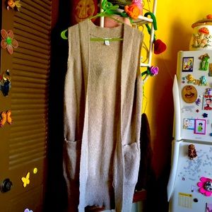 H & M long sleeveless sweater